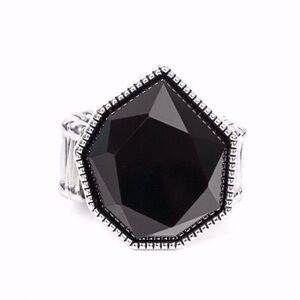 Elegant Black and Silver Women's Ring